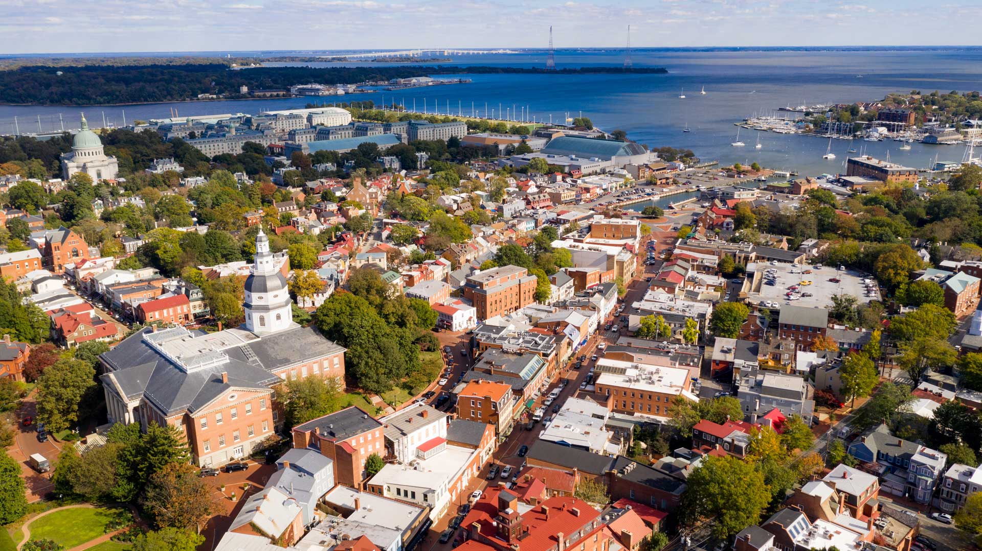 Aerial view of Annapolis, MD